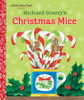 little golden book cover of richard scarry christmas story featuring two mice on christmas morning