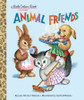 little golden book cover of animal friends with woodland animals in a small house