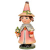 “hubrig gnome strawberry smoker holding berries and jar, handcrafted erzgebirge wooden incense figure”