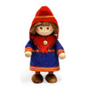 lapland girl figurine in blue coat with red shawl and folk‑trim detail