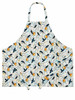 Autumn‑themed apron with crow and branch silhouettes against warm moon accents featuring matching head loop and waist ties