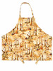 1. Autumn woodland apron featuring foxes, raccoons, squirrels, deer, and owls with matching forest‑pattern neck loop and waist ties