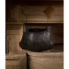 Dark textured paper mâché cauldron‑style bucket with wire handle.