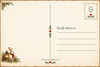 whimsical postcard back with bunny lantern illustration greenery accents and kindly deliver to address lines
