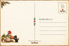 whimsical postcard back with mamma offering cookies hazel dog and calamity bunny greenery accents and kindly deliver to address lines