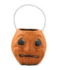 vintage paper mache jack o lantern with primitive scuffs and vellum face by bethany lowe