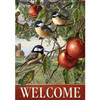 Chikadees and Apple Branch House Flag 
