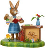 hubrig bunny school frau eims teacher figurine, hand painted wooden collectible