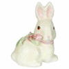 paper mâché glittered easter bunny with pink ribbon bow by bethany lowe