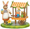 hubrig bunny village easter market figurine, hand painted wooden collectible