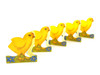 swedish story book paper spring chicks fold out with row of yellow chicks printed on both sides in vintage scandinavian style