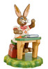 hubrig bunny school diligent lieschen figurine, hand painted wooden collectible