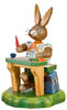 hubrig bunny school smart fritz figurine, hand painted wooden collectible