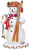 hubrig snowman smoker with skis broken tip bird on shoulder winter figurine