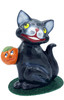 merlin black cat paper mache candy container by ino schaller holding pumpkin