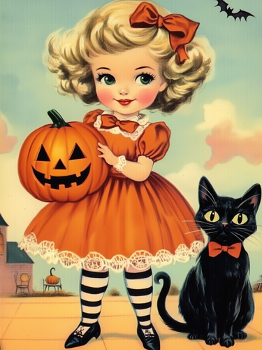 Retro Halloween Girl