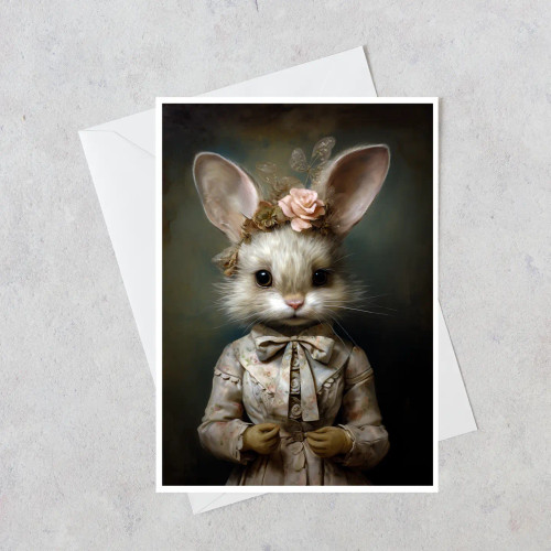 June Bunny Blank Greeting Card