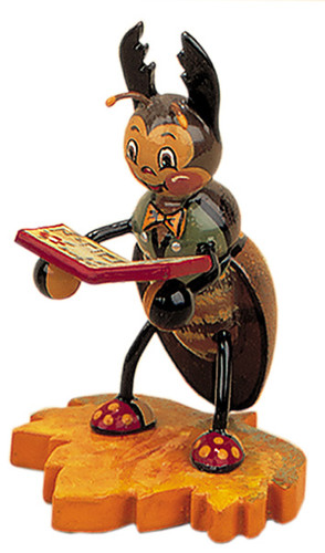 hubrig stag beetle lucas with song book retired figurine beetle band
