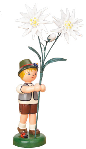 hubrig flower child edelweiss boy 24 cm handcrafted german figurine