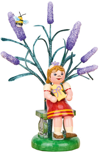 hubrig figure of the year lavender tree german wooden figurine purple blossoms