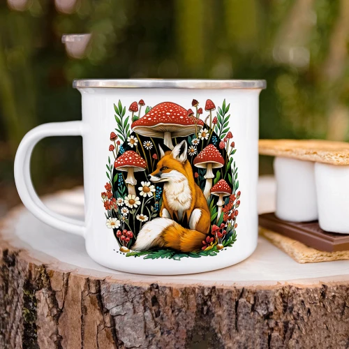 Enamelware Mugs - Woodland Fox