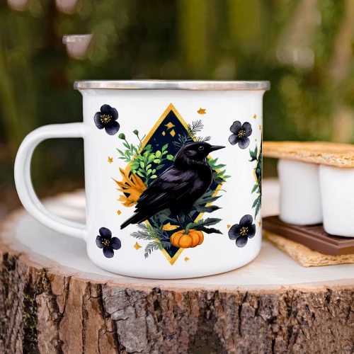 Enamelware Mugs - Autumn's Call Crow