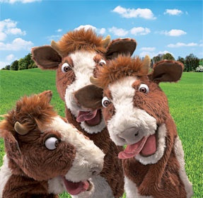 folkmanis cow stage puppet with poseable eyes