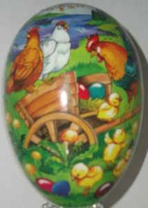 Rooster With Chicks and Cart