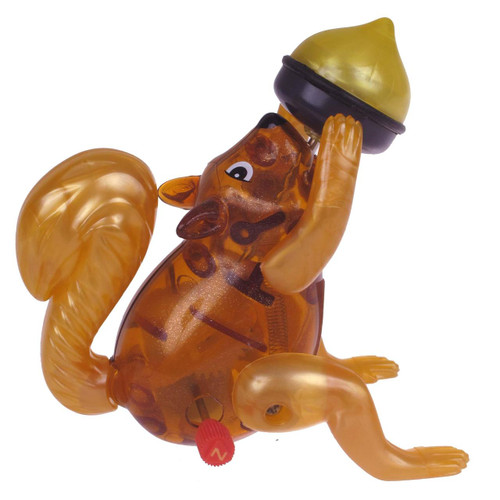 wind‑up squirrel toy named scamper scurrying forward