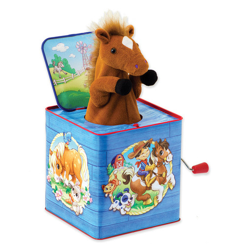 Poppin Pony in the Box  Home on the Range  Tin Toy