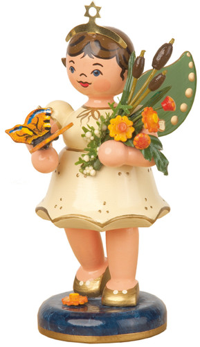 4 inch angel with flowers nature figurine by hubrig