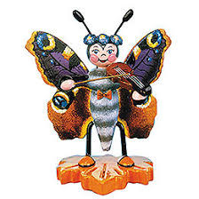 hubrig peacock butterfly with violin retired figurine beetle band