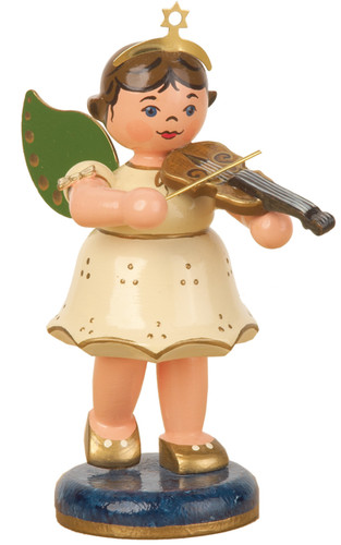 4 inch angel with violin figurine by hubrig