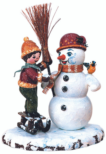 hubrig boy with snowman 110h1000 winter figurine
