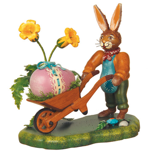 hubrig bunny village fresh from the garden figurine, hand painted wooden collectible