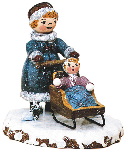 Woman with Child in Sled