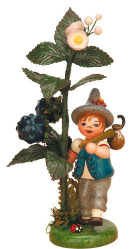 hubrig child of autumn blackberries german wooden figurine with berry basket