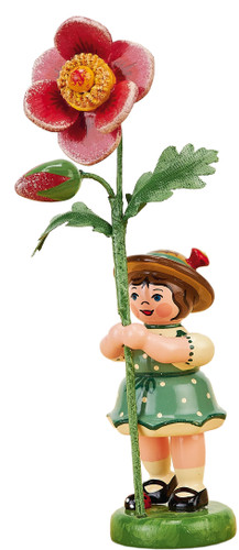 hubrig flower child girl with rose 11 cm handcrafted german figurine