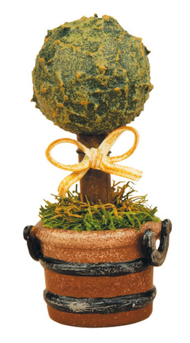 hubrig mini figure boxwood plant in planter german wooden miniature