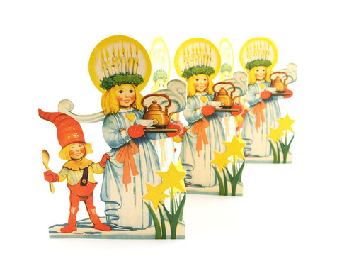 St. Lucia with Tomte Paper Fold Out 