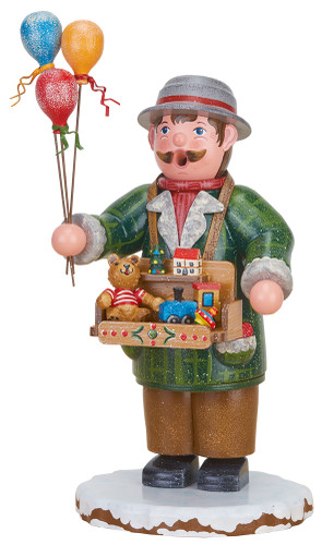 hubrig toy dealer smoker with balloons teddy locomotive winter children german erzgebirge