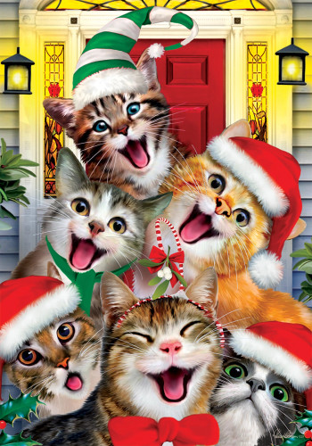 Christmas Cats House Flag