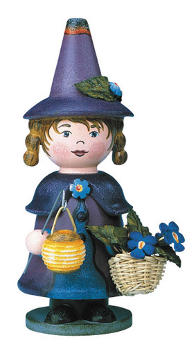 hubrig violet smoker german erzgebirge wooden flower figurine