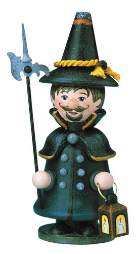 hubrig night watchman smoker dark cape lantern halberd german erzgebirge figure