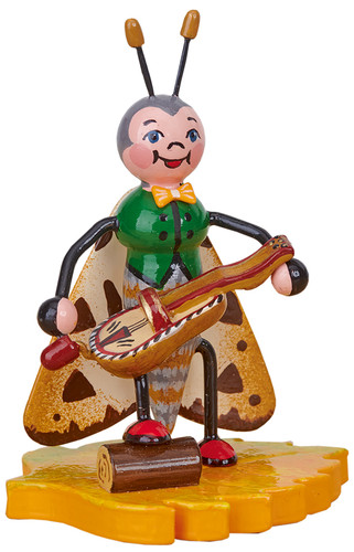 hubrig beetle band moth with hurdy gurdy retired figurine