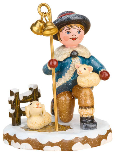 Hubrig Children of the Winter Good Shepherd figurine with winter scene
