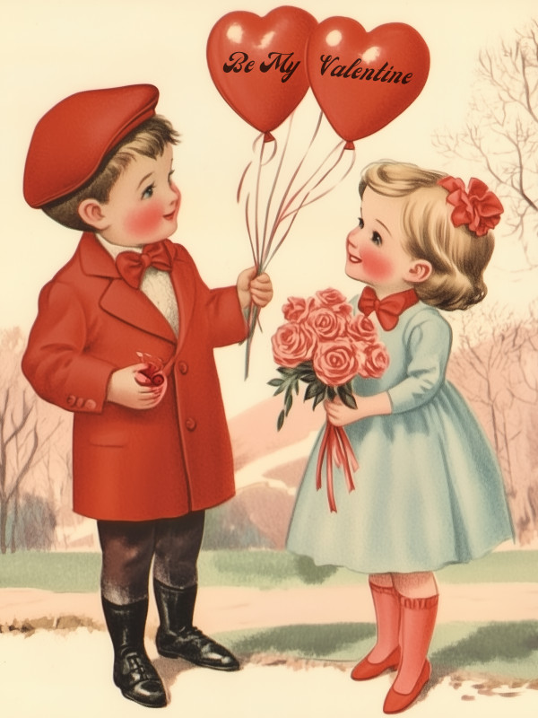 Vintage Be My Valentine Block