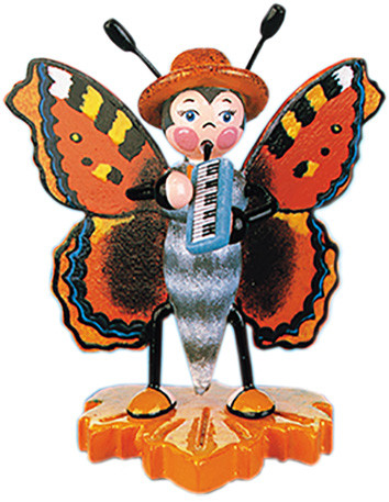 hubrig tortoiseshell butterfly with melodica retired figurine beetle band