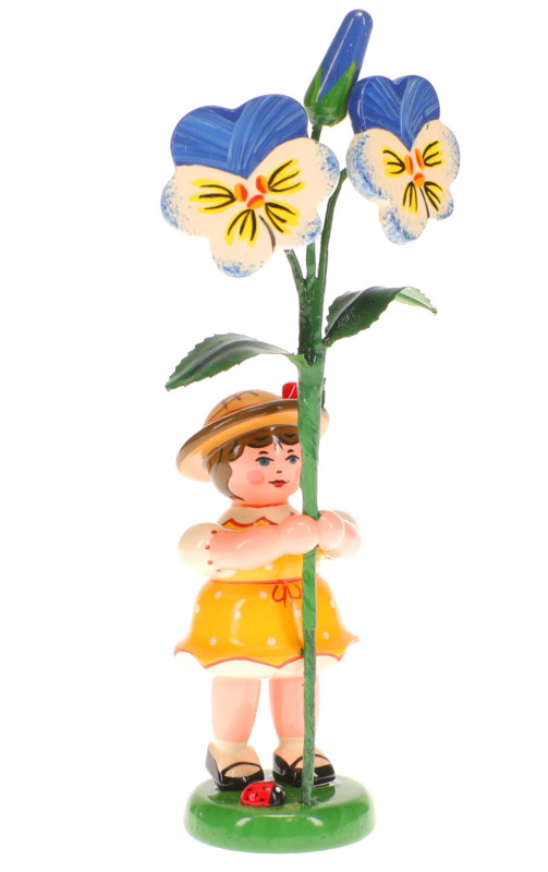 hubrig flower child horned violet girl 11 cm handcrafted german figurine