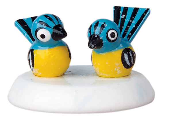 hubrig mini figure titmouse pair german wooden bird miniatures